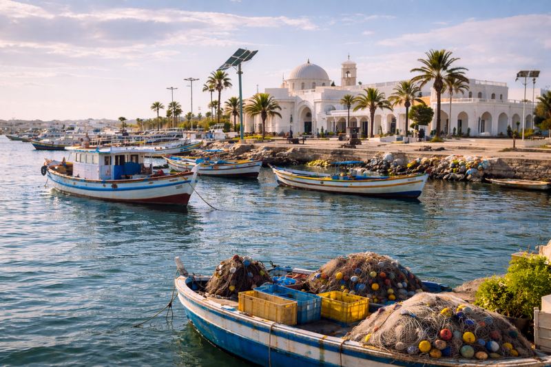 Barques de pêche dans le port de Zarzis